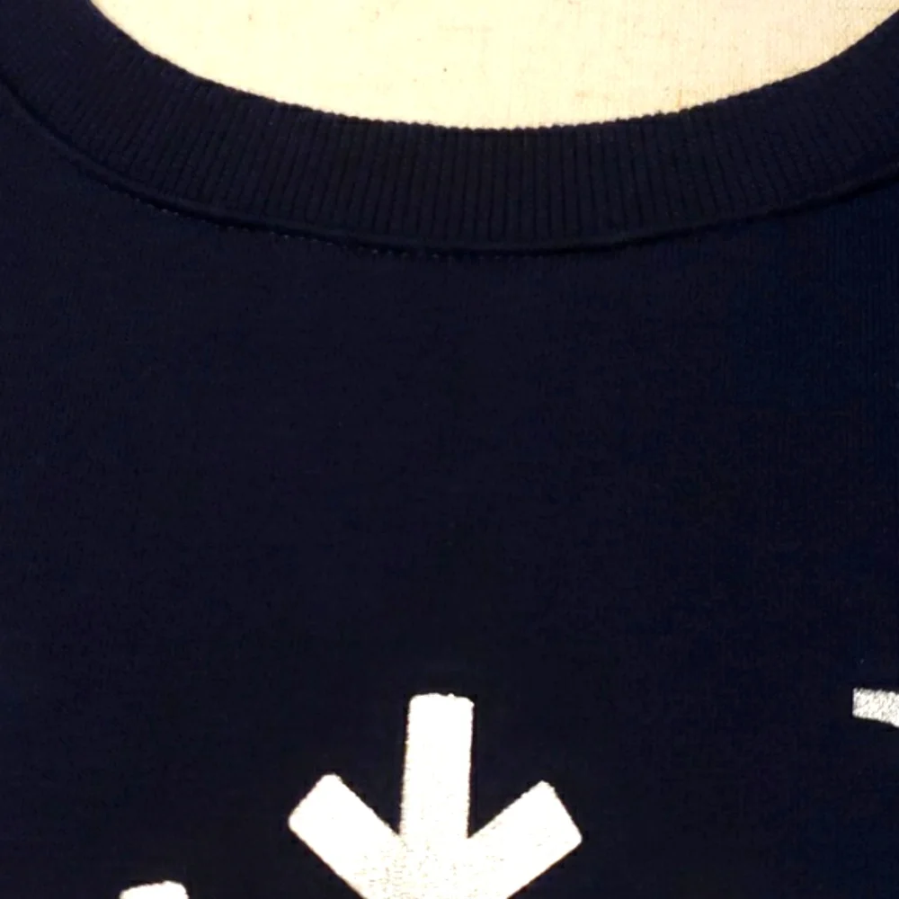 ELLEN TRACY French Terry "JOY" Sweatshirt Navy/Silver Snowflake - Med - EUC - Picture 6 of 14